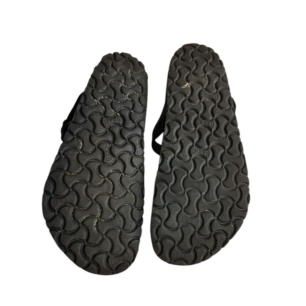 Birkenstock Gizeh Black Leather Sandals Size 39 (US 8–8.5) Cork Footbed Thong - Picture 5 of 8